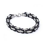 Rêve Diamant Gourmette 100% Acier Top Style Noir-Argenté + Boite Cadeau au meilleur prix au Maroc