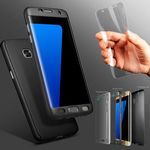 Coque Galaxy S7 edge 360°+PROTECTeur d'écran (Noir) au meilleur prix au Maroc