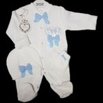 WAFFLE Turkey  , Pyjama Dors-bien de luxe en velours brodé en plus de gant et bonnet assortie au meilleur prix au Maroc