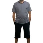 Pyjamas Hommes Col V MC Anthracite avec Short Noir au meilleur prix au Maroc