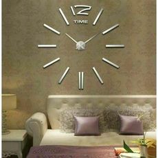 Horloge murale 3D Géante 1,20 cm  - Argent au meilleur prix au Maroc