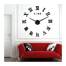 DIY Luxury 3D Wall Clock Large Size Home Decoration Art Clock BLACK au meilleur prix au Maroc