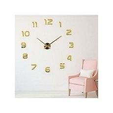 Horloge Murale Design 3D   - Doré au meilleur prix au Maroc