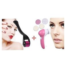 Pack Brosse de nettoyage pour visage 5 en 1 + Derma roller Contre les cicatrices d’acné au meilleur prix au Maroc