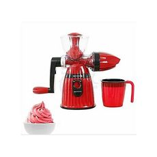 CENTRIFUGEUSE MANUELLE A MANIVELLE 2 EN 1 MOTIF UTILISES COMME PRESSE AGRUMES ET MACHINE A GLACE MANUEL au meilleur prix au Maroc