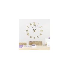 DIY Luxury 3D Wall Clock Large Size Home Decoration Art Clock Gold au meilleur prix au Maroc