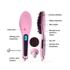Brosse lissante chauffante électrique Fast Hair au meilleur prix au Maroc