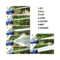 Tuyau Arrosage Extensible + Pistolet à Eau 7 jets + Embouts Universels -Longueur 15m au meilleur prix au Maroc