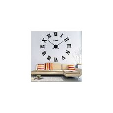 DIY Luxury 3D Wall Clock Large Size Home Decoration Art Clock BLACK au meilleur prix au Maroc
