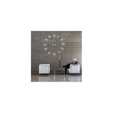 DIY Luxury 3D Wall Clock Large Size Home Decoration Art Clock Silver-Silver au meilleur prix au Maroc
