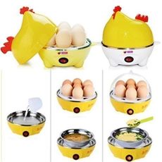 Cuiseur à œufs Electrique servir à bouillir d'autres aliments-Forme poulet Jaune au meilleur prix au Maroc