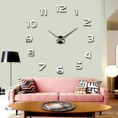 Nouveau mode creative DIY En Métal 3D simple numérique horloge murale Silver au meilleur prix au Maroc