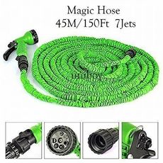 Tuyau Arrosage Extensible 45m + Pistolet à Eau 7 jets + Embouts Universels -Longueur 45 m/ 150 ft vert au meilleur prix au Maroc