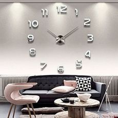 Grande Horloge Murale Design 3D 60Cm - Silver au meilleur prix au Maroc