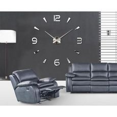 Grande Horloge Murale Design 3D 1,20m - Silver au meilleur prix au Maroc