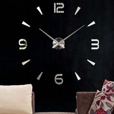 Grande Horloge Murale Design 3D 1,20m - Silver au meilleur prix au Maroc