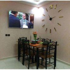 Grande Horloge Murale Design 3D 1,20m - Doré au meilleur prix au Maroc