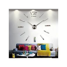 Horloge Murale Design 3D 60 cm - Silver au meilleur prix au Maroc
