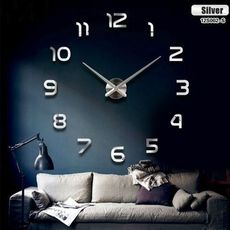 Grande Horloge Murale Design 3D 60Cm - Silver au meilleur prix au Maroc