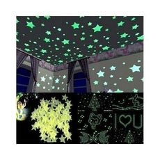 100pcs étoiles Autocollant Sticker Mural Phosphorescent au meilleur prix au Maroc