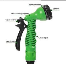 Tuyau Arrosage Extensible 45m + Pistolet à Eau 7 jets + Embouts Universels -Longueur 45 m/ 150 ft vert au meilleur prix au Maroc