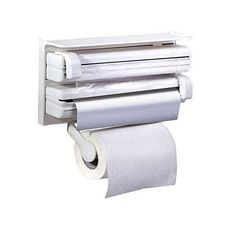 Distributeur de rouleaux triple avec montage mural support de rouleau de cuisine pour film alimentaire papier serviette et feuille d’aluminium au meilleur prix au Maroc