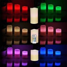 Luma Candles - Trois Bougies à LED sans Flammes en Résine Résistantes aux Intempéries pour L’intérieur et L’extérieur avec Minuterie et Télécommande et Changement de Couleur au meilleur prix au Maroc