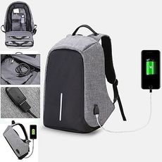 Sac à dos Anti Vol Multifonctions (à port USB) Gris au meilleur prix au Maroc