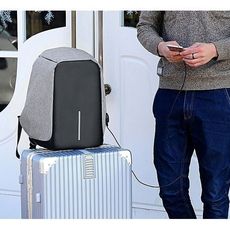Sac à dos Anti Vol - Avec Port USB Pour PowerBank Multifonctions (à port USB) Gris au meilleur prix au Maroc