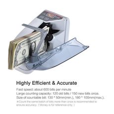 Mini Compteuse de billets portable Machine à comptage Équipement du Financier AC 100-240V - Détection Des Faux Billets au meilleur prix au Maroc