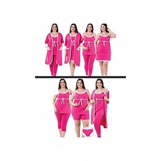 Jenika Pyjama HAREM SULTAN PYJAMAS SET 7 PIÈCES (GRANDES TAILLES) - Rose au meilleur prix au Maroc