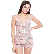 Ensemble Pyjama Short de Nuit 2 pièce - Rose Motif au meilleur prix au Maroc