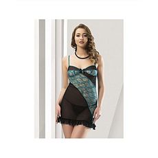 Primoda Chemise De Nuit + String - Vert - Noir au meilleur prix au Maroc