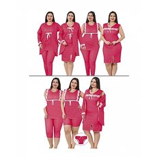 Jenika Pyjama HAREM SULTAN PYJAMAS SET 7 PIÈCES (GRANDES TAILLES) - Rose au meilleur prix au Maroc