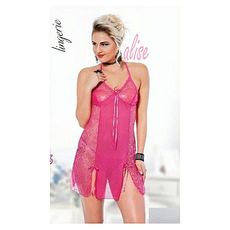 Ruselin Chemise De Nuit + String - Rose au meilleur prix au Maroc