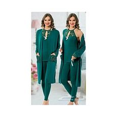 Jenika Pyjama de Nuit 3 pièce - Vert Foncé au meilleur prix au Maroc