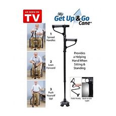 As Seen On TV My Get Up & Go Cane - La canne pratique à deux poignées offrent un maximum d'appui et de soutien pour s'asseoir et se tenir debout au meilleur prix au Maroc