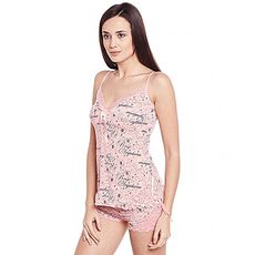 Ensemble Pyjama Short de Nuit 2 pièce - Rose Motif au meilleur prix au Maroc