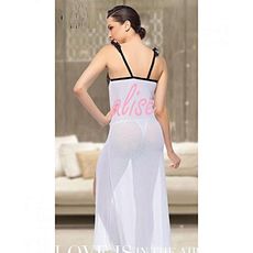 Ruselin Chemise De Nuit + String - Blanc au meilleur prix au Maroc