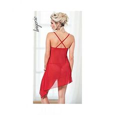 Ruselin Chemise De Nuit + String - Rouge au meilleur prix au Maroc