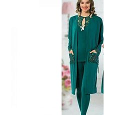 Jenika Pyjama de Nuit 3 pièce - Vert Foncé au meilleur prix au Maroc