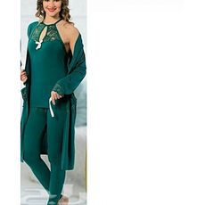 Jenika Pyjama de Nuit 3 pièce - Vert Foncé au meilleur prix au Maroc
