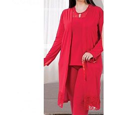 Jenika Pyjama de Nuit 3 pièce - Rouge au meilleur prix au Maroc