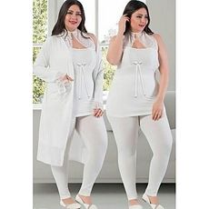 Jenika Pyjama de Nuit 3 pièce - Blanc au meilleur prix au Maroc