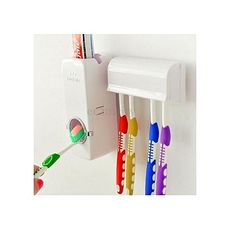 Touch me! Distributeur Automatique Dentifrice avec Porte Brosse à Dent Collé au Mur au meilleur prix au Maroc