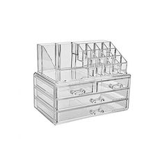 Boîte de rangement pour bijoux et cosmétiques de haute qualité - Organisateur Boîte De Rangement Cas Cosmétique Bijoux 4 Tiroirs Cas Titulaire Maquillage au meilleur prix au Maroc