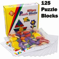 Tangrams Blocs en Bois Montessori Puzzles 130 Pièces au meilleur prix au Maroc