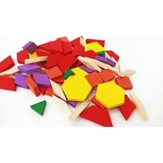 Tangrams Blocs en Bois Montessori Puzzles 130 Pièces au meilleur prix au Maroc