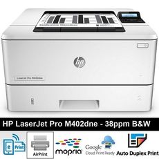 HP LASERJET PRO M402DNE IMPRIMANTE D'ENTREPRISE RECTO VERSO AUTOMATIQUE LCD RETROECLAIRE 2 LIGNES 38 PAGES/MINUTES au meilleur prix au Maroc