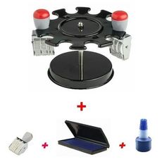 Porte Cachet + encreur bleu + flacon d'encre bleu + dateur Manuel au meilleur prix au Maroc